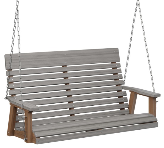 Berlin Gardens Casual-Back Double Swing (Natural Finish/Stainless Chains)
